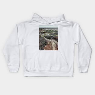 Sand, Sea, and Stones, Sculpted by the Sea. Kids Hoodie